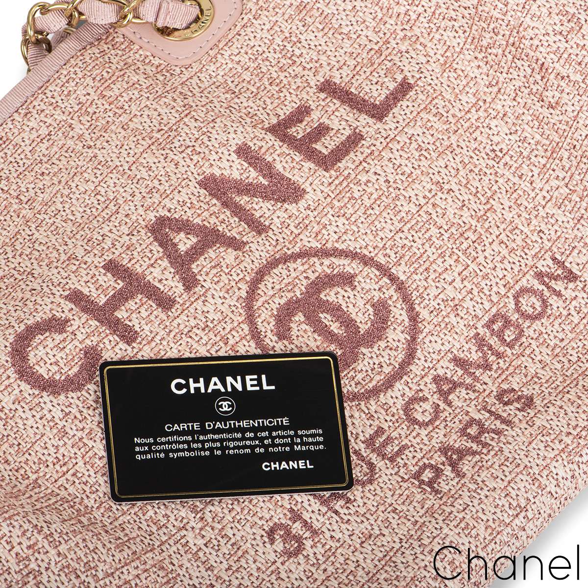 Chanel Deauville Tote Bag, Large, Pink Tweed, Shiny Gold Hardware, Preowned  - No Dustbag - Julia Rose Boston